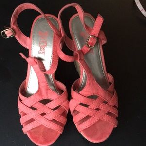 Brash Summer Coral Comfortable Wedge Sandal 6